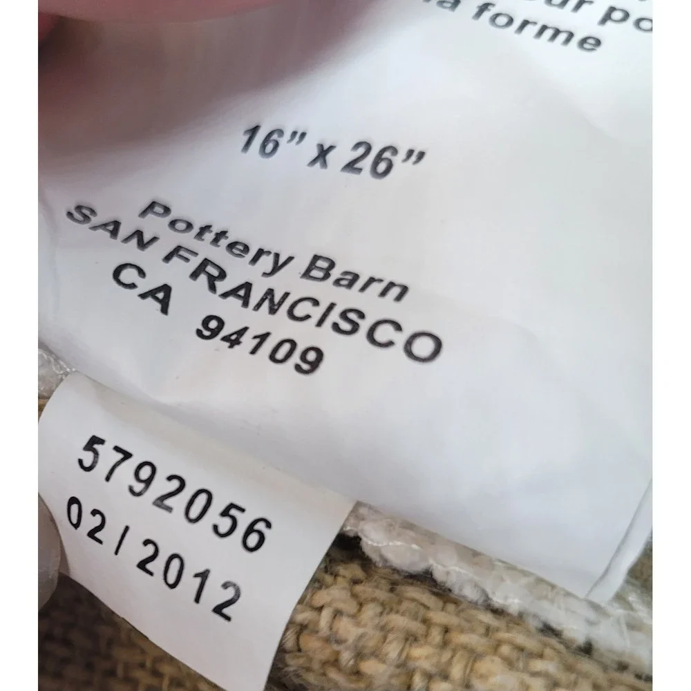 Pottery Barn Beach Arrow Lumbar Pillow Cover Tan Blue Coastal Farmhouse 16x26